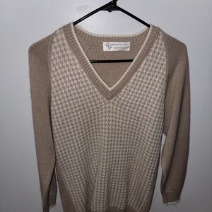 Beige V-Neck Sweater